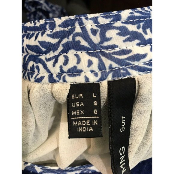MING SUIT Women’s Blouse Size 8 Blue White Flowy - Picture 11 of 11